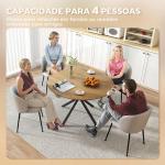 Mesa de Refeição Redonda para 4 Pessoas Mesa de Cozinha Industrial com Estrutura de Aço Ø120x75 cm Madeira