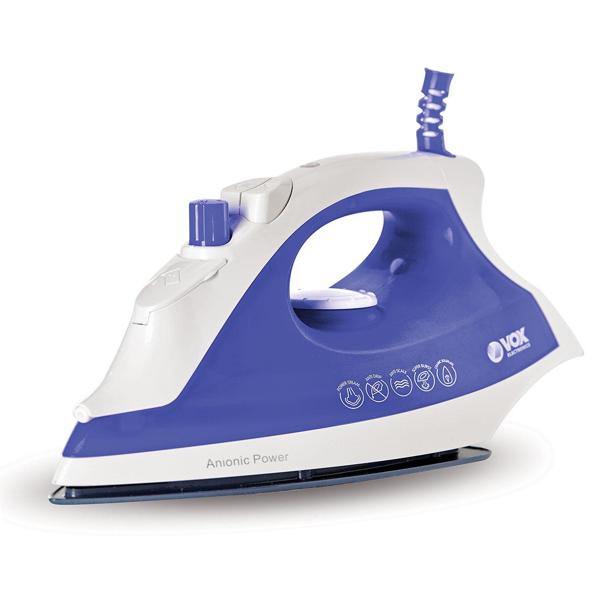 Ferro de Engomar a Vapor 2200W (Branco / Azul) - VOX