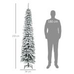 Árvore de Natal Artificial 210cm com Neve Ignífugo com 490 Ramos Verde
