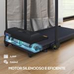 Passadeira 2 em 1 Passadeira com Guiador Dobrável 2,5 HP Velocidade Ajustável Máximo 10 km/h Passadeira Elétrica 130x59x96 cm Preto