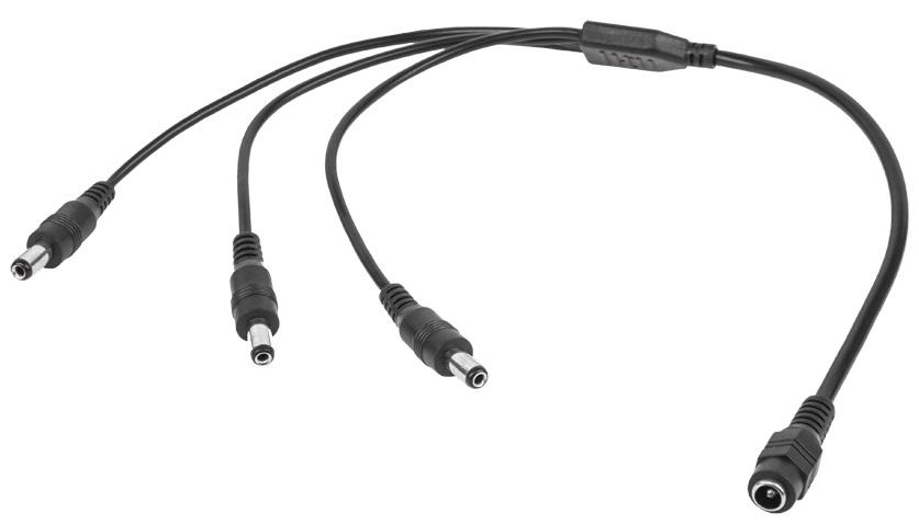 Cabo Adaptador 1 Femea - 3 Machos Alimentação DC (40cm)