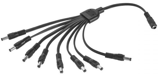 Cabo Adaptador 1 Femea - 8 Machos Alimentação DC (30cm)