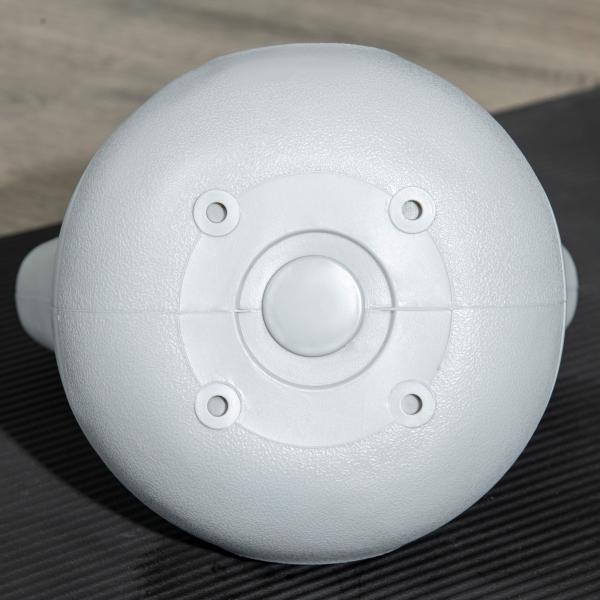 Kettlebell 12 kg Peso Russo com Revestimento de PU e Enchimento de Areia para Treinamento 24x17x28 cm Azul e Cinza