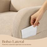 Cadeira de Baloiço de Veludo com Encosto Alto Pés de Madeira Bolsos Apoios de Braços Estilo Moderno 67x94x105 cm Bege