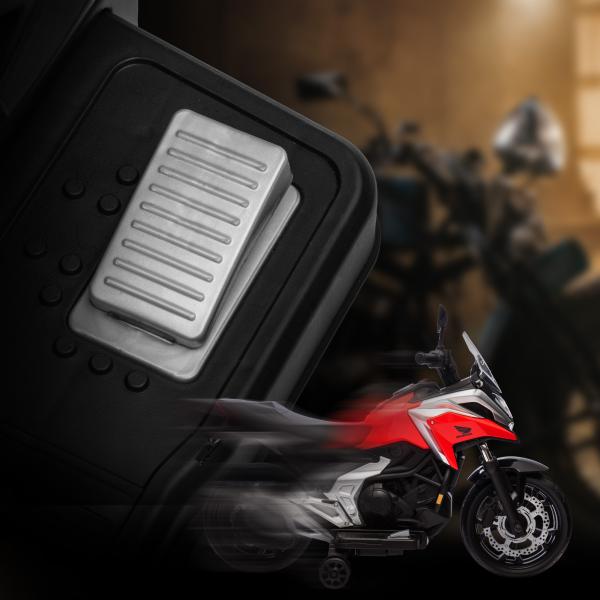 Moto Elétrica para Crianças de 3 - 6 Anos com Licença Honda com USB MP3 Luz LED e Velocidade 3 km/h Carga 30 kg Vermelho