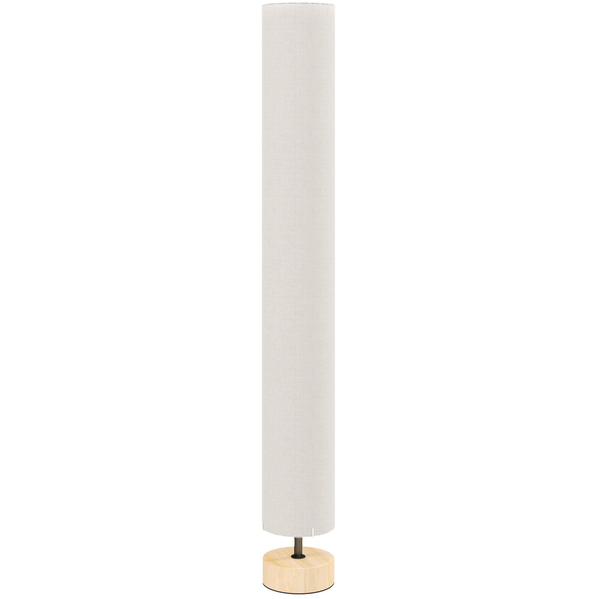 Candeeiro de Pé para Sala com Casquilho E27 Máx. 40 W, Abajur em Linho e Estrutura Metálica, 15x15x120 cm, Bege