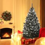 Árvore de Natal Automática 150 cm com 378 Ramos 41 Decorações Suporte em Aço Base Dobrável e Removível Verde