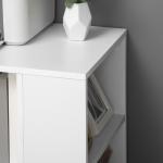 Armário para Impressora Móvel Auxiliar de Escritório com Rodas e Prateleiras Abertas Carga Máxima 30kg 60x40x75,8cm Branco