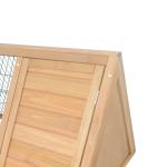 Coelheira de Madeira 116x62,2x52,5 cm Gaiola para Coelhos em Forma Triangular com Portas e Grade Metálica Madeira