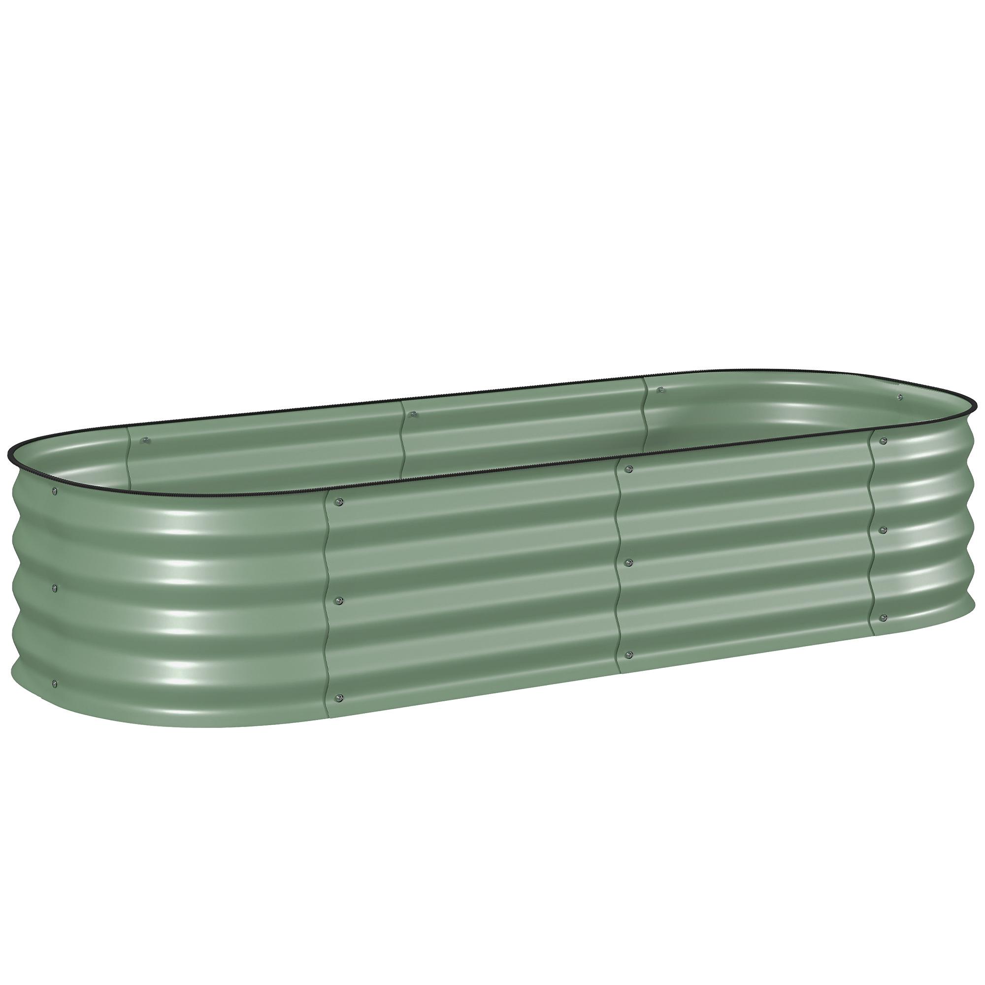 Caixa de Plantio de Exterior Grande em Aço Galvanizado para Cultivo de Plantas 150x62x30 cm Verde