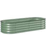 Caixa de Plantio de Exterior Grande em Aço Galvanizado para Cultivo de Plantas 150x62x30 cm Verde