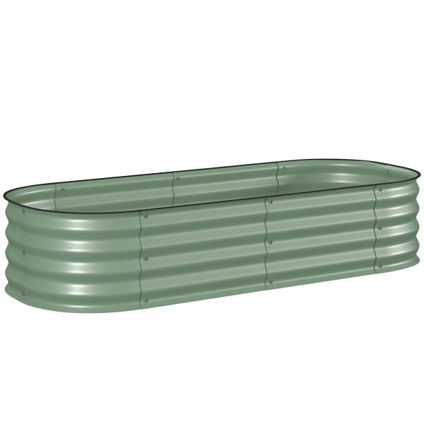 Caixa de Plantio de Exterior Grande em Aço Galvanizado para Cultivo de Plantas 150x62x30 cm Verde