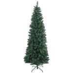 Árvore de Natal Tipo Lápis 210 cm com Base Dobrável e 687 Ramos para Escritório Verde