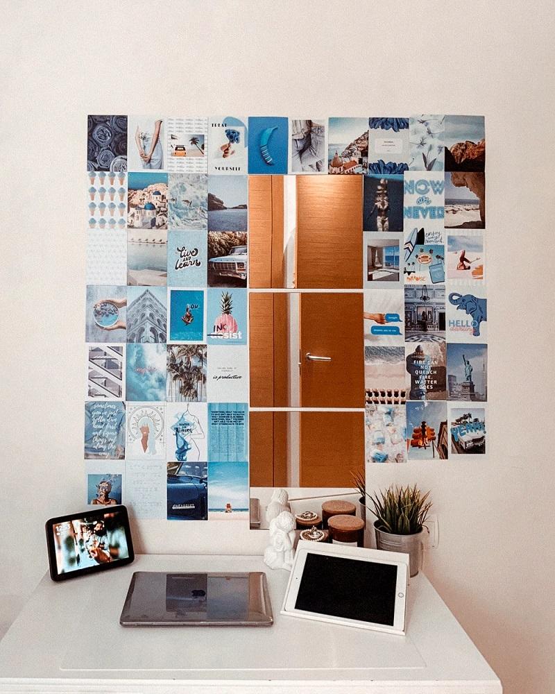 Decoração de 50 Fotos Blue Ocean Lite p/ Parede - FLAMINGUEO