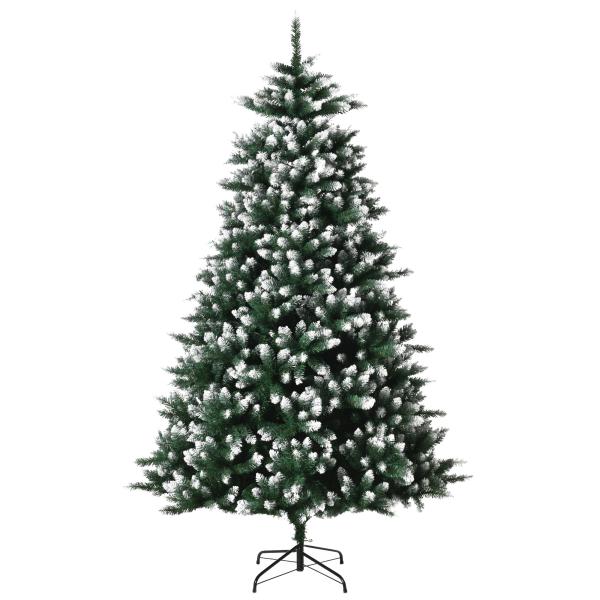 Árvore de natal de 210 cm 2012ramos com Suporte Metálico Árvore de Natal de ponta branca artificial Realista para interiores Φ130x210 cm