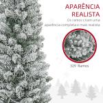 Árvore de Natal 180 cm Árvore de Natal Artificial Nevada com 150 Luzes LED 329 Ramos Verde e Branco