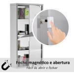 Kit de primeiros socorros em aço inoxidável para medicamentos 60x30x12cm prata