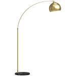 Candeeiro de Pé em Forma de Arco com Altura e Comprimento Ajustáveis com Interruptor de Pé 110 - 115x30x170 - 180 cm Dourado e Preto