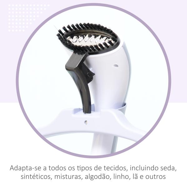 Ferro de Engomar a Vapor com Depósito de 1,8L e Temperatura Ajustável em 11 Níveis 21,5x30x150 cm Branco e Roxo