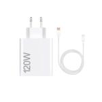 Carregador HyperCharge Combo USB - A 120W + Cabo USB - A p/ USB - C 1m (Branco) - XIAOMI
