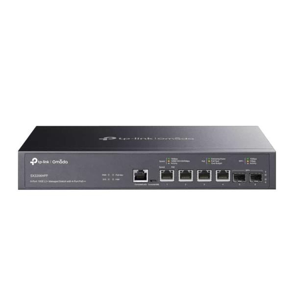 Switch TP - Link JetStream TL - SX3206HPP 4 Portas 10GBase - T e 2 - Port 10GE SFP+ — Recondicionado