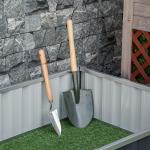 Horta Urbana Canteiro de Jardim em Aço com Luvas Incluídas, Floreira Retangular para Cultivo de Plantas e Flores para Terraço e Varanda Exterior 174x90x30 cm Cinzento