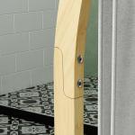 Toalheiro de Pé em Bambu com 3 Barras e Prateleira de Arrumação para Casa de Banho e Lavandaria 50x29x84 cm Natural