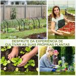 Estufa para Jardim Estufa Pequena para Cultivo de Plantas com 3 Janelas 350x100x80 cm Transparente e Verde