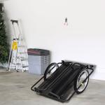 Reboque de Carga para Bicicleta Carrinho Dobrável para Bicicleta com 2 Rodas Refletores Carga 40 kg 155x71,5x77 cm Preto