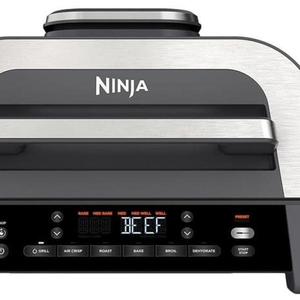 Fritadeira Air Fryer Foodi Smart XL 6 - EM - 1 DG551EU 3.8L 1760W c/ Grill (Preto/Prateado) - NINJA