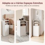Conjunto de 2 Mesas de Cabeceira com Armário e Compartimentos Abertos, 25x30x60 cm, Branco