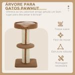 Arranhador para Gatos Altura 91 cm de 3 Níveis com Ninho Plataforma e Poste de Sisal 45x45x91 cm Marrom Claro