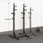 Suporte para Barras de Pesos com Largura e Altura Ajustáveis Suporte de Musculação com Estrutura de Aço 60 - 87x65x121 - 158 cm Preto