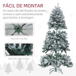 Árvore de Natal Artificial Nevado 180 cm com 796 Ramos e Suporte de Metal Árvore Natalina Nevado para Interior Verde