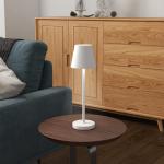 Candeeiro de Mesa com Luzes LED Candeeiro de Mesa Sem Fios Recarregável por USB - C 3 Cores Ø11,2x36,5 cm Branco