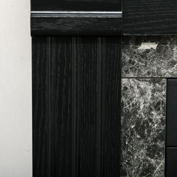 Lareira Elétrica 1800W com Efeito de Chama Realista e Proteção Contra Superaquecimento 80x21,6x67,8 cm Preto