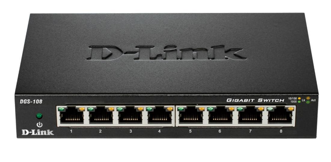 Switch de Rede 8 Portas Não - Gerido L2 Gigabit Ethernet 1000 Mbit/s - D - LINK