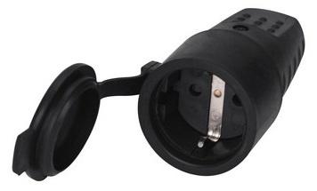 Ficha Alimentação Fêmea Impermeável t/ Schuk com Tampa 16A 250V - GSC