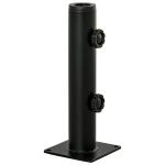 Suporte Chapéu de Sol para Chão de Cimento com 2 Botões de Bloqueio e 4 Parafusos Base de Chapéu de Sol para Mastros de 34/38/48mm 12x12x30cm Preto
