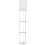 Candeeiro de Pé com Prateleiras 3 Temperaturas de Cor Controlo Remoto e Casquilho E27 Ø29x158 cm Branco
