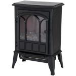 Lareira Elétrica Portátil 1000/2000W com Efeito de Chama Realista e Proteção Contra Superaquecimento 41,5x28x54 Preto