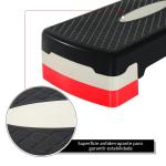 Step para Exercício Aeróbico Plataforma Step com Altura Ajustável em 2 Níveis com Carga Máxima 150kg para Exercício em Academia Casa 68x29x10 - 15cm Preto e Vermelho