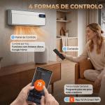 Aquecedor Elétrico Cerâmico de Parede 2000 W com Wi - Fi, 3 Modos, Ecrã LED, Temporizador e Comando à Distância, Branco