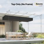 Cobertura para Pérgola 2,5x2,55 m Teto de Substituição Retrátil para Pérgola com 10 Orifícios de Drenagem Cinza Escuro