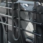 Grade de Segurança de Carro para Cães Ajustável em Largura e Altura 87 - 135x85x120cm Grade Separadora para Porta Malas de Carro Universal Metal Preto
