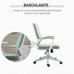 Cadeira de Escritório Ergonómica Giratória e com Altura Ajustável e Suporte Lombar 62x69x92 - 100 cm Verde