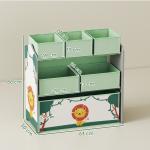 Estante Infantil para Brinquedos com 6 Caixas em Tecido Não Tecido Organizador de Brinquedos de 3 Níveis 63x30x66 cm Verde