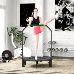 Trampolim Fitness Ø102 Trampolim Dobrável com Pega Ajustável em 4 Níveis Estrutura de Aço Verde