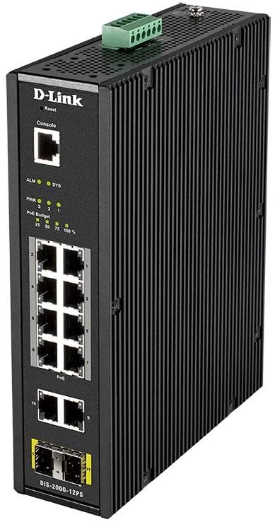Switch Industrial de Rede 12 Portas Gerido L2 Gigabit Ethernet - D - LINK