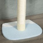 Árvore para Gatos do Chão ao Teto com Altura Ajustável 3 Plataformas Poste de Sisal e Bola para Brincar 47x34x220 - 260cm Creme